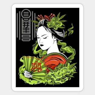 Geisha In Green Magnet